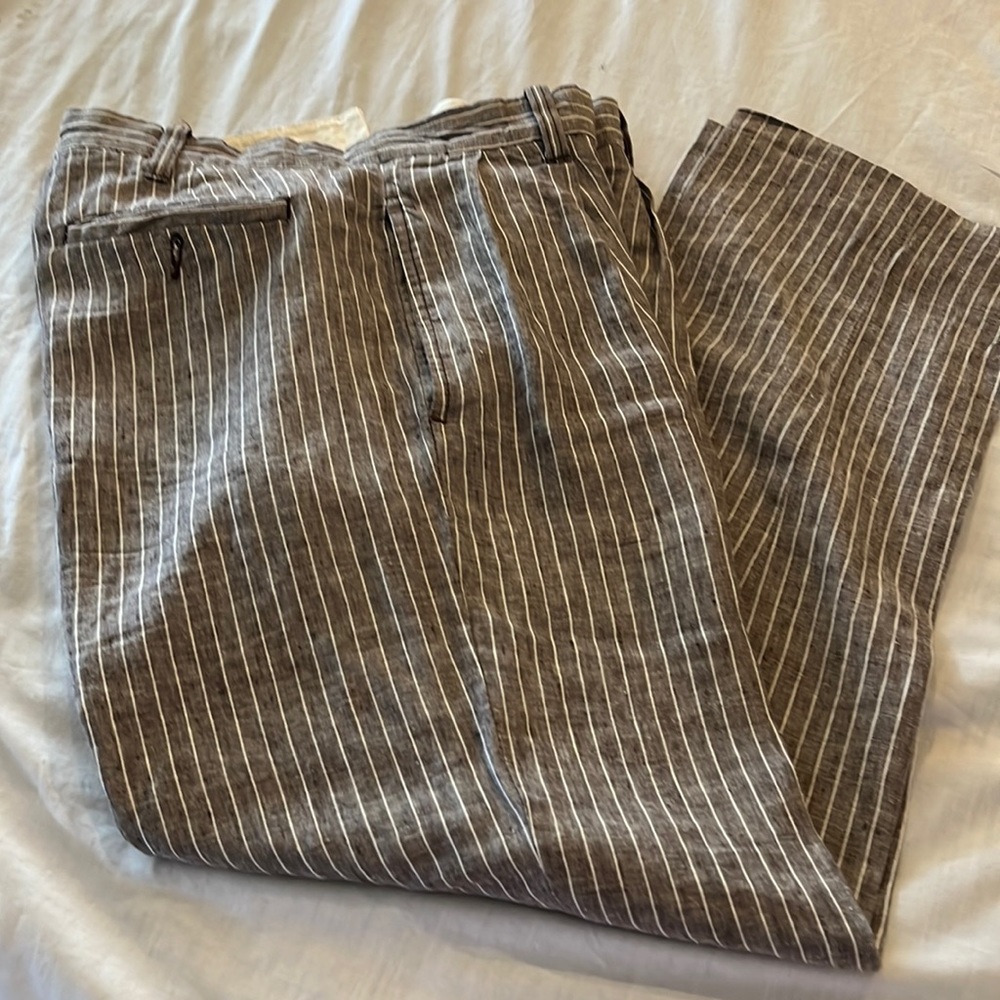 Trevero taupe lines dress pants